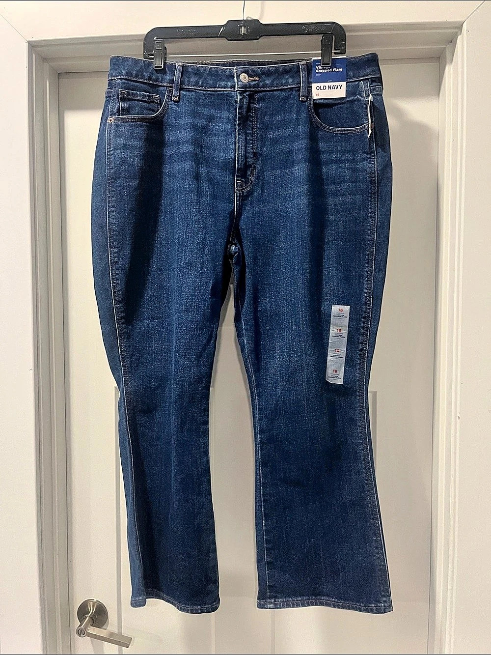 Old Navy Vintage Cropped Flare Women's Blue Jeans Size 16 NWT